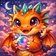Vibrant cartoon fox avatar with expressive eyes and bushy tail in a stylized design